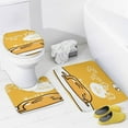 thumbnail image 4 of Gudetama 4 Pcs Shower Curtain Sets with Rugs, Bath Mat, U Shape And Toilet Lid Cover Mat And 12 Hooks, Cartoon Bathroom Set with Shower Curtain And Rugs And Accessories, 4 of 8