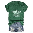 thumbnail image 2 of Not Friendly Do Not Touch Graphic Tees for Women Summer Short Sleeve V Neck Funny Sarcastic Quote T Shirts, 2 of 4