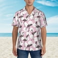 thumbnail image 2 of Balery Pineapple Flamingo Camisas hawaianas de manga corta para hombre, camisas playeras de corte holgado, camisas de vacaciones con botones,X-Large, 2 of 7