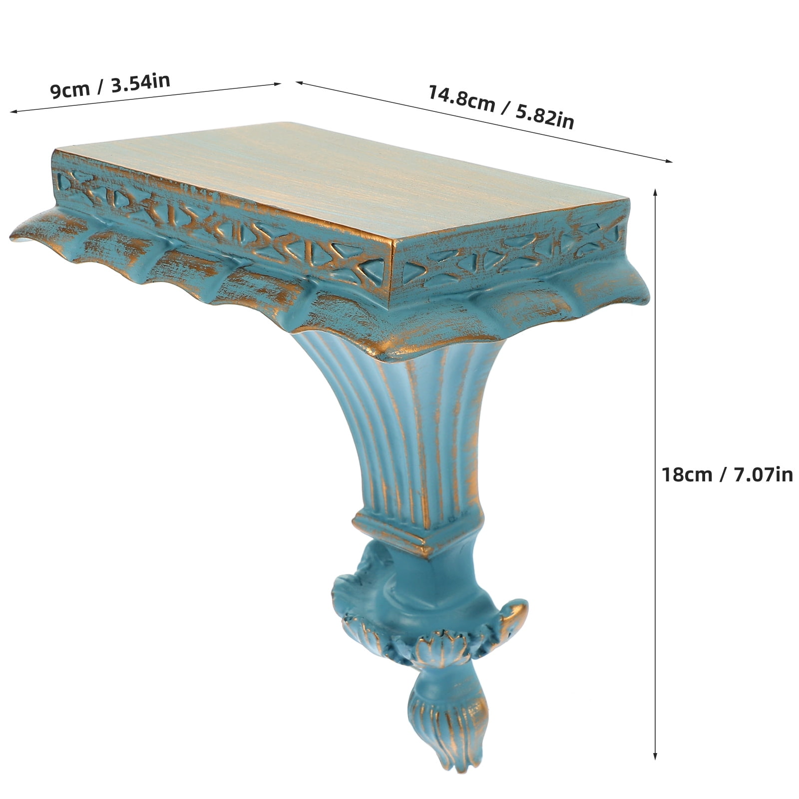Zehuanyu  Nordic Style Storage Holder Resin Floating Shelf Wall Macrame Hanging Vintage Sky-blue
