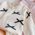 thumbnail image 4 of ZHaobin Baby Clothing Fashion Long Sleeve Knitted Cardigan Coat 2024 Children New Autumn Sweater Girl Baby Sweet Bow Design Sense Top (Pink,18M), 4 of 6
