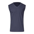 thumbnail image 4 of Bcfgryg Mens Summer Beach Beach Simple Classic Solid Color V Neck Cotton And Sleeveless Shirt T Shirt Vest Lightweight Men's Vest, 4 of 4