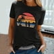 thumbnail image 1 of ICHUANYI ClearanceSummer Surfing Beach Printed Women Summer Short Sleeve Blouse Shirt T-shirt(Black, XL) ICHUANYI WER20232080506631, 1 of 5