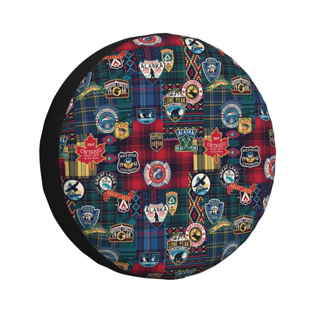 Balery Adventure Camping Badge Cubiertas para Neumáticos - Protector Resistente para Neumáticos de Camioneta, SUV, Remolque, Camper y RV-17 inch