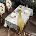 thumbnail image 2 of White Marble Gold Spot Pattern Rectangle Tablecloth 60"x102",Waterproof Polyester Rectangle Table Cloth, Wipeable Spillproof Polyester Tablecloth for Dining, Camping, Indoor and Outdoor, 2 of 6