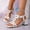White, variant on Women's Geometric Cutout Block Heel Sandals, Ankle Buckle with Metal Accent, Plus Size Edgy Comfort Footwear White 36