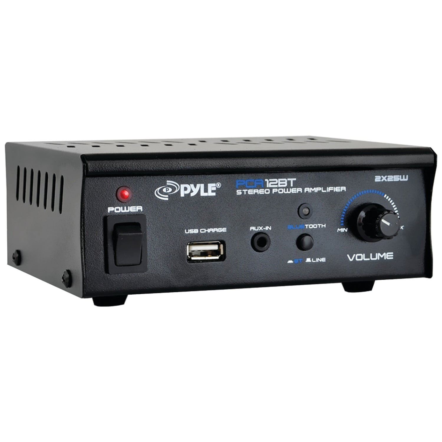 20 Hz To 20 Khz Pylehome Mini Blue Pfa330bt Amplifier 2 Channel 90 W Rms 