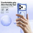 thumbnail image 2 of Magnetic Case for iPhone 17 Pro, Clear Back Case Shockproof Enhanced Corners Drop Protective Phone Cover with Detachable Lanyard and Wrist Hand Strap, Compatible with Mag-Safe, Blue, 2 of 7