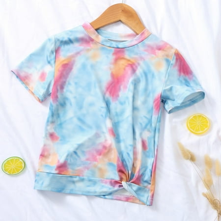 

Toddler Girls Boys Tie-Dye T-shirt Tops Fashion Cute Summer Clothes