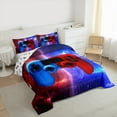 thumbnail image 3 of Homewish Gamer Gaming Bedding Comforter Set,Gamepad Twin Comforter Sets,Red Blue Ombre Bedding Set For Boys Teens,Microfiber Bedroom Decor Reversible,2 Pieces, 3 of 8