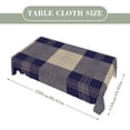 thumbnail image 2 of Khaki Navy Blue Tartan Plaid Rectangular Tablecloth 60"x86" with Lace Edge, Washable Durable Table Cover for Dining, Indoor Outdoor Home Restaurant Decor, 2 of 5