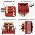 thumbnail image 3 of Heavy Duty CW Key Automatic Morse - PUTIKEEG Morse Code Keyer Shortwave Radio Morse Telegraph Key Lambic Double Paddle Morse Code Key Aluminum Alloy CW Morse Code Key Square-Shaped Base - Red Gold, 3 of 5