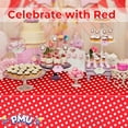 thumbnail image 3 of PMU Polka Dot Table Cover Red Plastic Rectangle 54" x 84" Tablecloth Square Wipeable Waterproof Disposable Party Decoration Great for Dining, Parties, Picnics, Bbq's, Summer Gatherings Pkg/6, 3 of 7