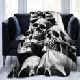 thumbnail image 2 of Horror Skull Blanket Gifts for Kids Adults Soft Warm Lightweight Cozy White and Black Skulls Throw Blankets for Bed Living Room Sofa Couch Birthday Goth Decor 50x60in, 2 of 6
