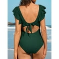 thumbnail image 6 of Sociala Maternity Swimsuit V-Neck Pregnancy Swimwear Ruffle Sleeve Bathing Suit, 6 of 6