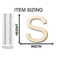 thumbnail image 2 of Unfinished Wood Arial Letter S Shape - Craft - up to 46" DIY 10" / 3/4", 2 of 3