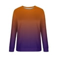 thumbnail image 4 of IROINNID Women's Long Sleeve Sweatshirt Round Neck Mid-Length Gradient Loose Tops Sweatshirt, Purple, 4 of 5