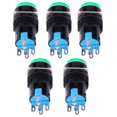 thumbnail image 2 of 5 uds interruptor de botón redondo de 5 pines con luz para equipos de automatización LA16Y-11D AB6Y-M, 2 of 8