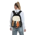 thumbnail image 7 of Lsque Four Cats Watching Rain Pattern Adult Backpack – Durable & Lightweight PU Canvas Storage Bag , 15” Laptop Compartment, and Multiple Pockets, 7 of 7