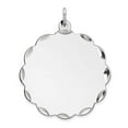 thumbnail image 3 of Sterling Silver Rhodium-plated Engraveable Polished Front & Satin Back Disc Charm, 3 of 3
