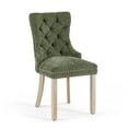 thumbnail image 7 of Morden Fort High Back Tufted Accent Dining Chairs Set of 4, Upholstered Armless Side Chair with Nailhead Trim and Ring for Kitchen, Dining Room, Living Room, Green, 7 of 7