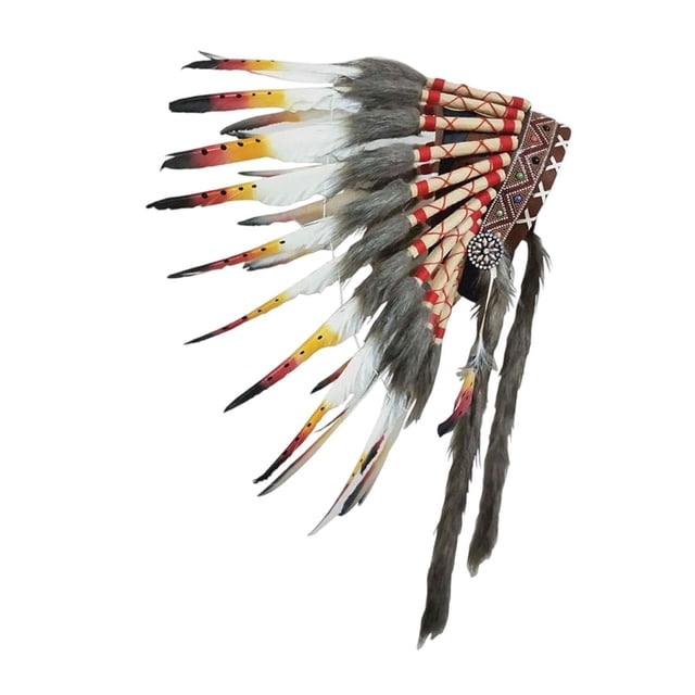 Tocado de plumas de inspiración india, tocado americano para espectáculos de cosplay.