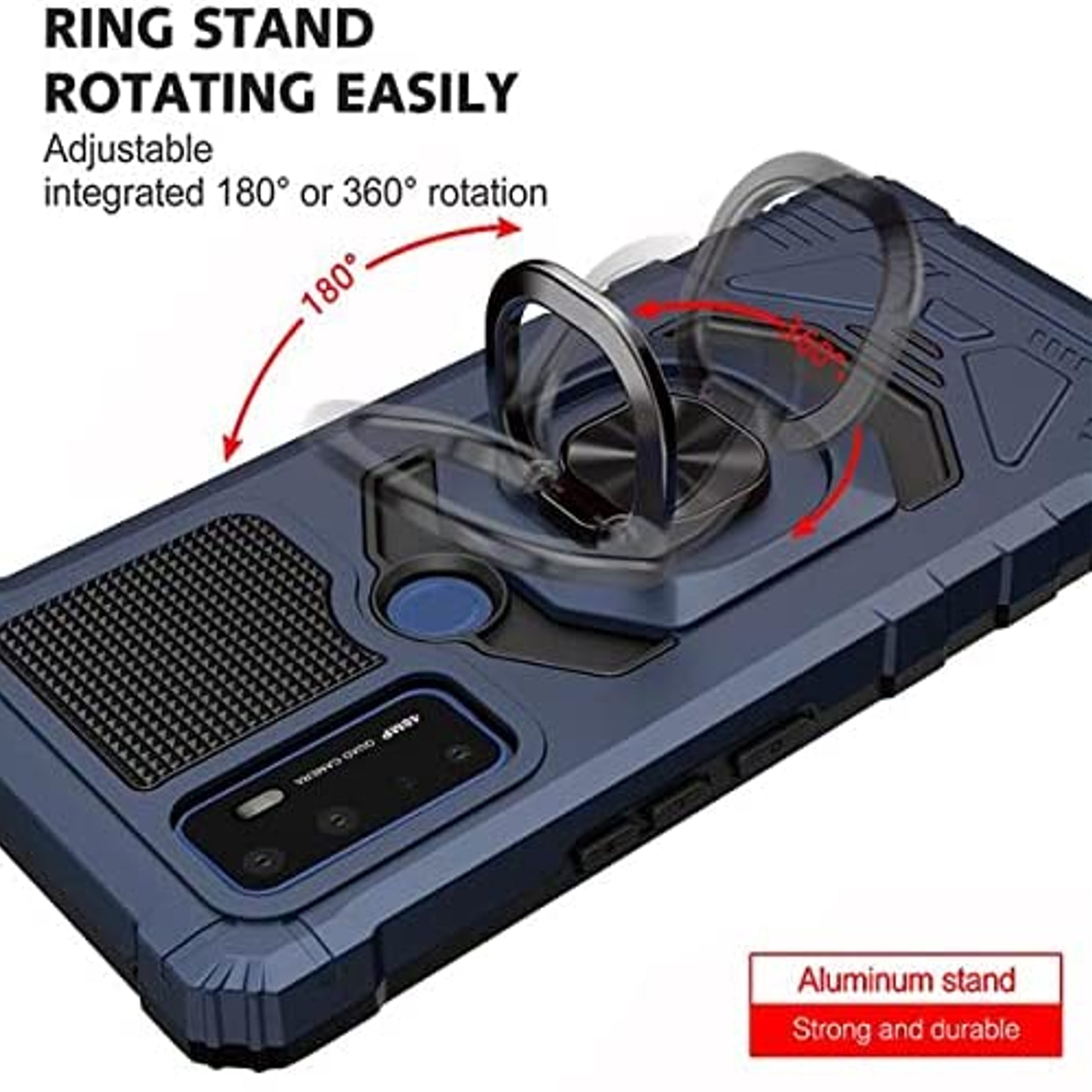 For BLU View 5 2024 Case Hybrid Magnetic Car Mount Ring Kickstand Stand Holder Full-Body Armor Hard Protective [Military Grade] Phone Cover - Blue
