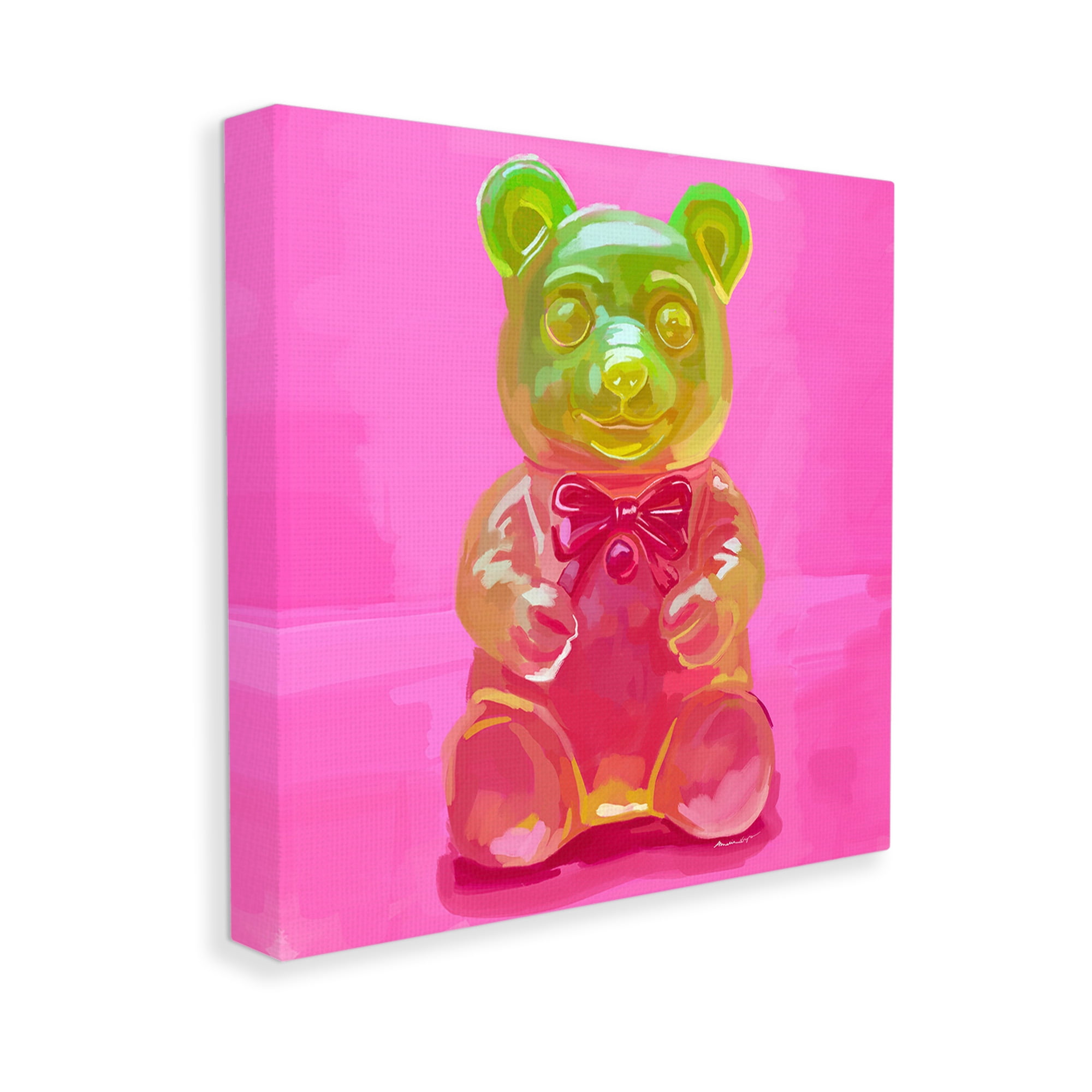 Stupell Industries Bold Candy Bear Food & Beverage Painting Gallery Wrapped Canvas Art Print Wall Art, 17 x 17