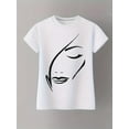 thumbnail image 3 of Camiseta de cuello redondo con estampado de figuras, informal, de manga corta, para verano, para mujer, para adultos, hombres, mujeres, adolescentes, jóvenes., 3 of 5
