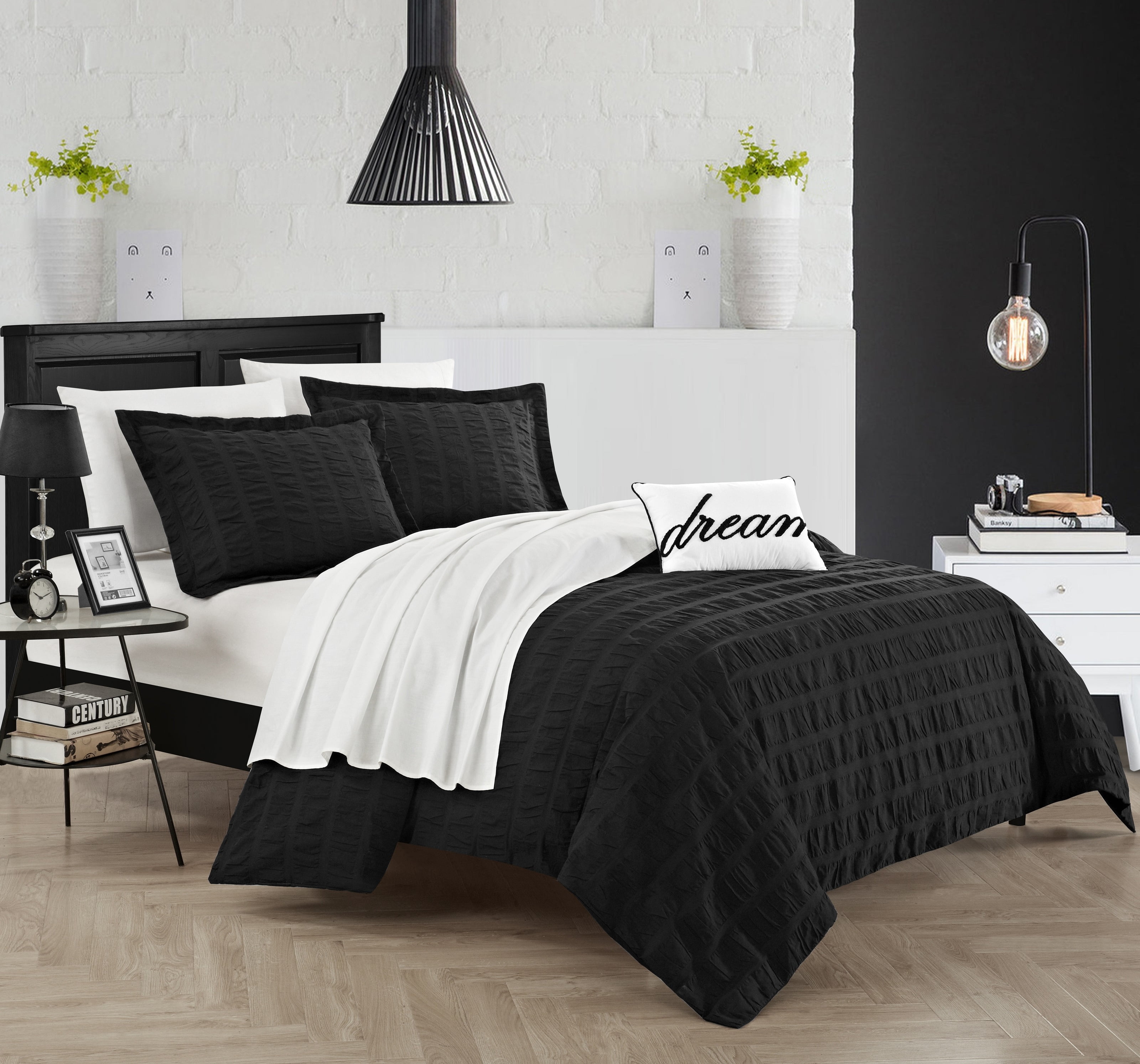Chic Home DS3116 Amarillo Duvet Cover Set - King Size, White - 4 Piece