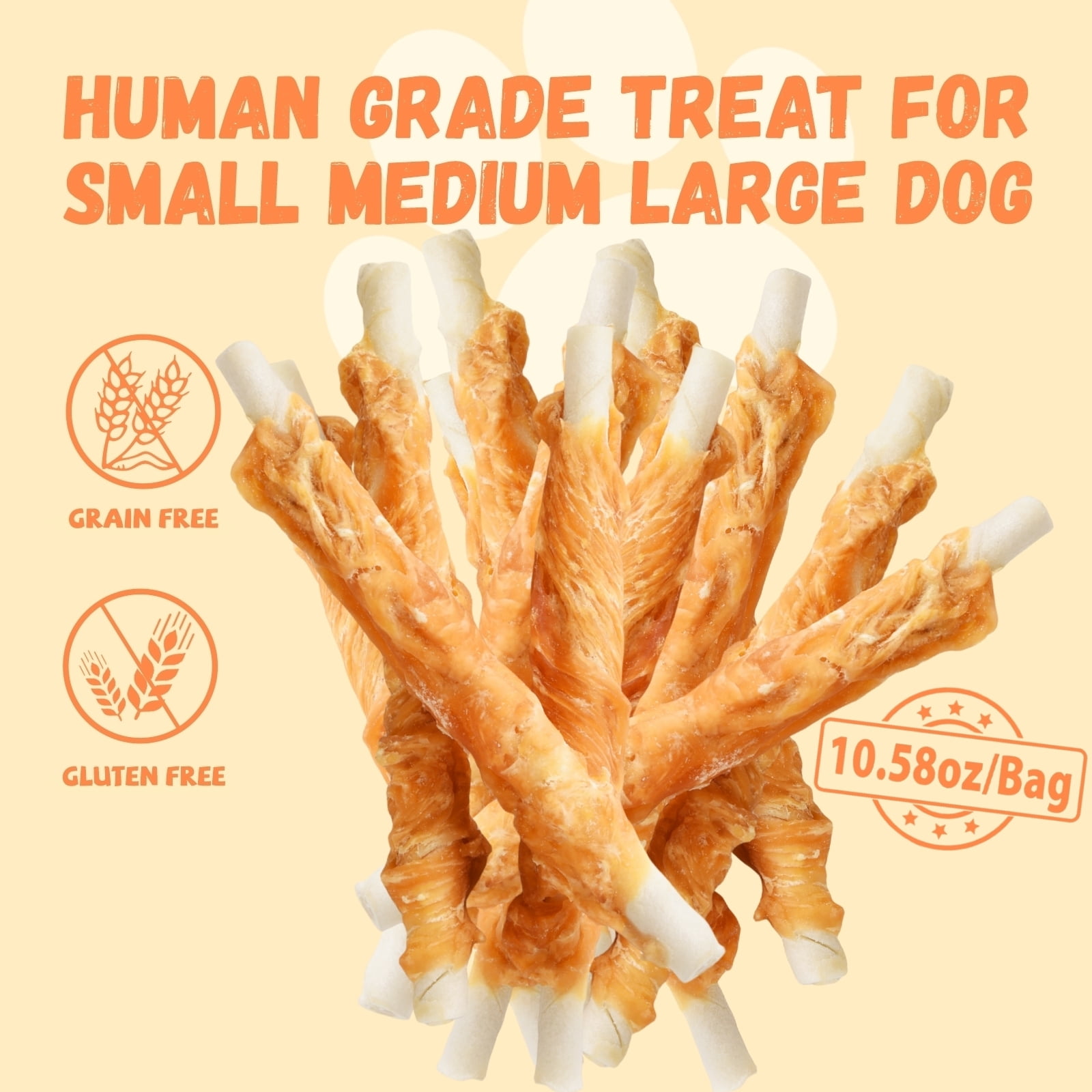 (2 pack) Pawmate Rawhide Dog Treats, Chicken Wrapped Rawhide Sticks, 5 Inch Long Lasting Chewy for All Dogs, 20ct Packet