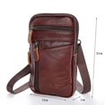 thumbnail image 1 of Bolso diagonal para hombre, bolso de hombro de piel de vaca fina, bolso de cintura retro para teléfono móvil, 1 of 6