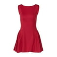 thumbnail image 3 of Women'S Summer Sleeveless Crew Neck Backless A-Line Mini Party Prom Dress Red L, 3 of 10