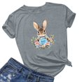 thumbnail image 2 of ClodeEU Womens Easter Print Short Sleeve T-Shirt,Short Sleeve Grewneck Trendy Casual Tee Gray,Womens Plus S, 2 of 5