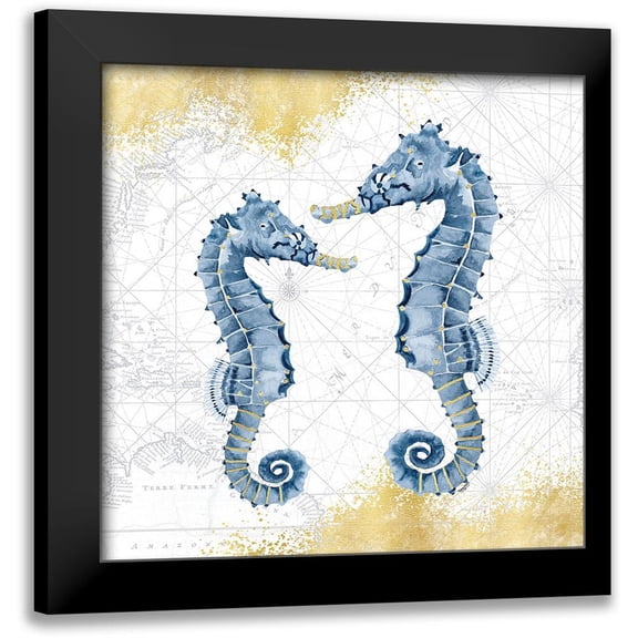 Reed, Tara 12x12 Black Modern Framed Museum Art Print Titled - Deep Blue Sea VIII White Gold