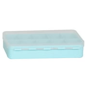 (2 pack) Everything Mary 10 Compartment Plastic Bead Storage Box, Teal (Single)