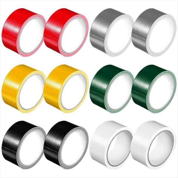 12 Rollos de Cinta Adhesiva de Colores Al por , Cinta Adhesiva de Colores, Cinta Adhesiva Resistente Al Agua, para Uso en Interiores y Exteriores, Manualidades y Bricolaje.