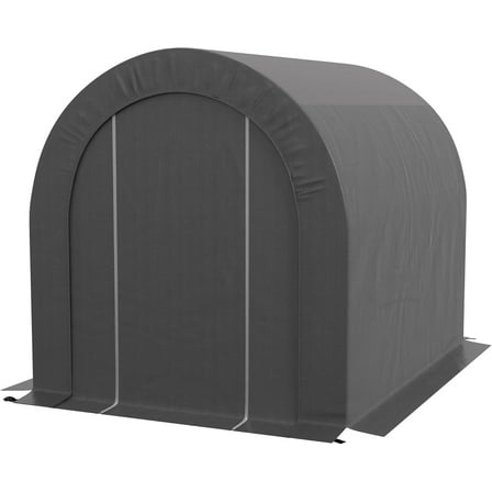 NovaCraft 6' x 8' Garden Storage Tent with Galvanized Metal Frame, Waterproof Portable Shed, Heavy Duty Outdoor Shed for Bike, Motorcycle, Garden Tools - Gray