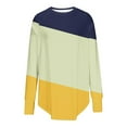 thumbnail image 4 of HVOBTTY Womens Long Sleeve Pullover T Shirt, Fall Tops for Women, Women's Plus Size Striped Crew Neck Raglan Sleeve Thumb Hole Top Yellow, XL, 4 of 4