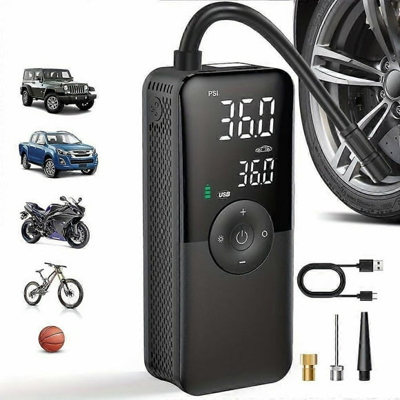 Portable Air Compressor Pump for Cars Motorcycles & Bicycles USB Rechargeable