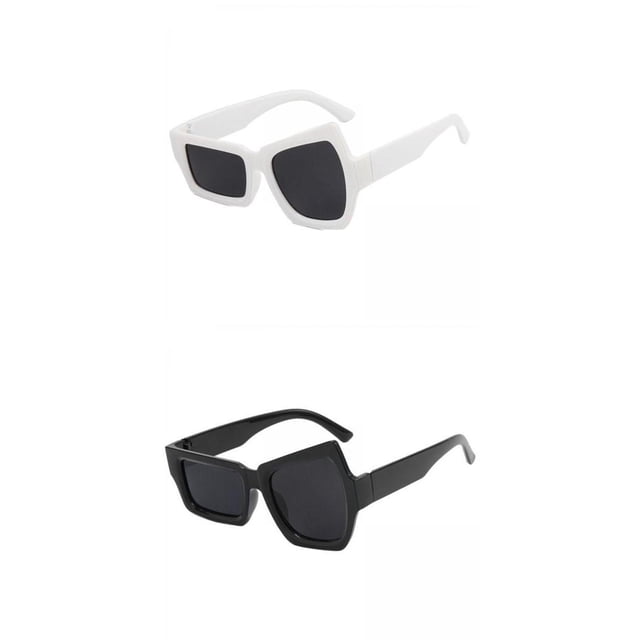 2 gafas de sol de moda, estilo vintage de resina con protección , gafas divertidas unisex para regalos , festival, vacaciones de cosplay Blanco negro SM SunniMix Gafas de sol de fiesta novedosas