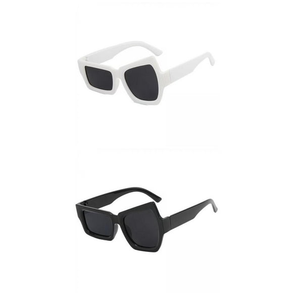 2 gafas de sol de moda, estilo vintage de resina con protección , gafas divertidas unisex para regalos , festival, vacaciones de cosplay Blanco negro Sunnimix Gafas de sol de fiesta novedosas