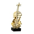 thumbnail image 4 of Escultura de violín, adorno de escritorio, centro de mesa, simulación de aniversario. Oro, 4 of 9