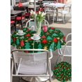 thumbnail image 4 of Outdoor Tablecloth with Umbrella Hole and Zipper, Christmas Trees Round Table Cloth 54 Inch Waterproof Tablecloth, Dark Green Xmas Tree Star Winter Holiday Picnic Table Cover for Patio Camping, 4 of 7