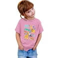 thumbnail image 3 of Boys T Shirts Toddler Kids Summer Elephant Giraffe Lion Prints Casual Round Neck Short Sleeve T Shirt Graphic Tee Pink 2 Years-3 Years, 3 of 3