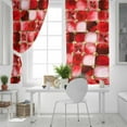 thumbnail image 5 of Fsddascl Red Geometric Blackout Curtains for Bedroom/Living Room, Thermal Insulated Kitchen Curtains, Modern Abstract Art Botanical Grommet Darkening Window Treatment Drapes 52"x45"x2, 5 of 8