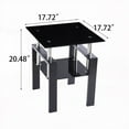 thumbnail image 2 of Unique Geometric Design Tempered Black Glass Sofa Table | Storage & Durable, 2 of 5