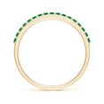 thumbnail image 2 of ANGARA Natural Prong Set Half Eternity Round Emerald Wedding Ring in 14K Yellow Gold for Women (Size-1.5mm) | May Birthstone, Birthday, Anniversary, Jewelry Gift for Women | Natural Emerald Ring, 2 of 9