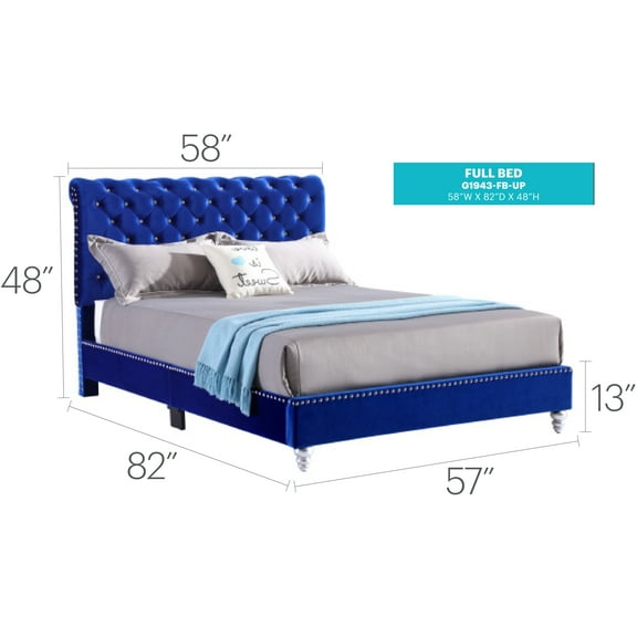 Glory Furniture Maxx G1943-FB-UP Navy Blue Bed