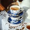 thumbnail image 2 of Mizuki Porcelain Teacup & Saucer Set of 4, 2 of 11